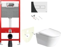 Комплект Унитаз подвесной Duravit D-Neo + Крышка 0021690000 с микролифтом + Звукоизоляция TECE Profil TECEprofil 9 200 010 + Инсталляция TECEprofil Uni 2.0 9300302 + Кнопка TECEsolid 9240431 хром + Крепления TECEprofil 9380014