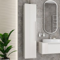 Шкаф пенал для ванной Brevita Savoy 35 универсальный, белый