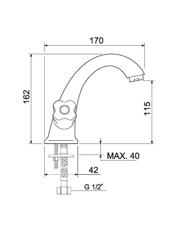 Смеситель для раковины РМС SL116-161 хром