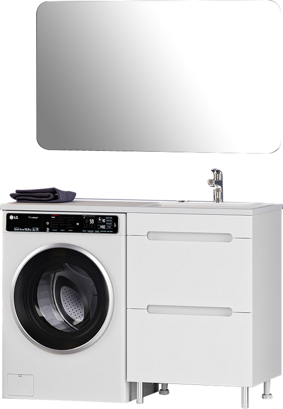 Мебель для ванной комнаты Misty Байкал 55 R для стиральной машины, белая