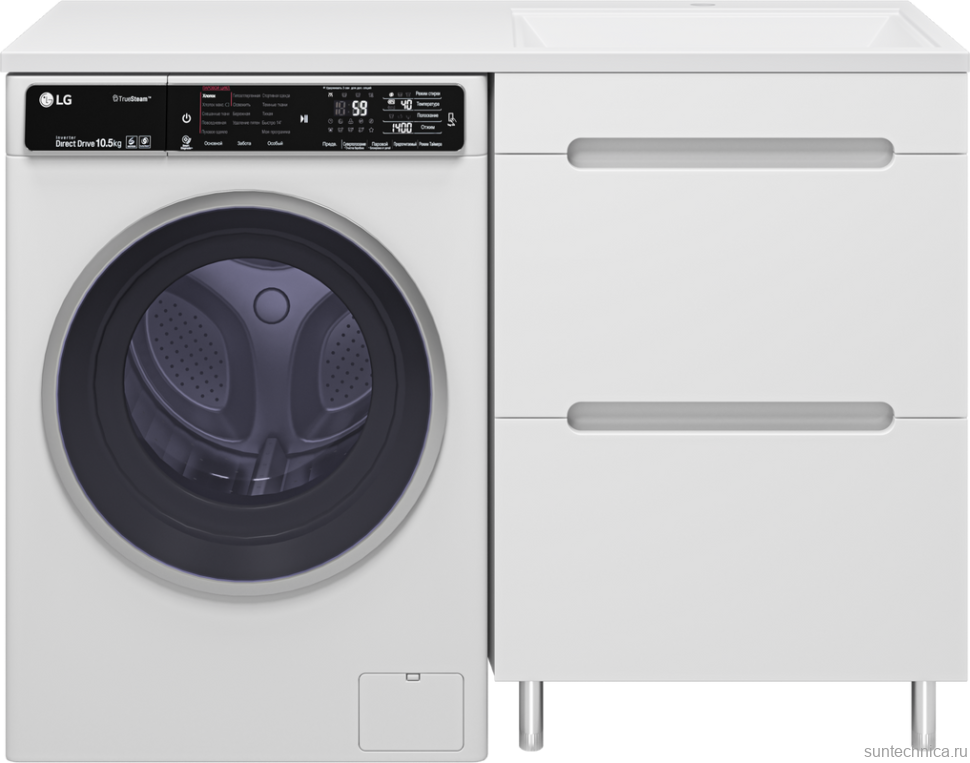 Мебель для ванной комнаты Misty Байкал 55 R для стиральной машины, белая