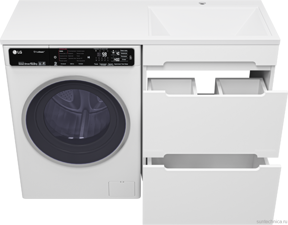 Мебель для ванной комнаты Misty Байкал 55 R для стиральной машины, белая