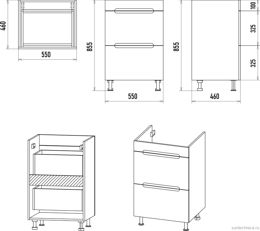 Мебель для ванной комнаты Misty Байкал 55 R для стиральной машины, белая