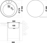 Мойка кухонная Domaci Равенна Rite DFA 500 (6) TG