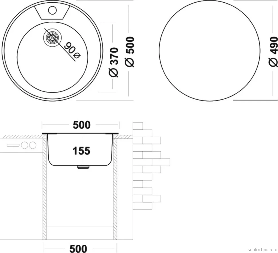 Мойка кухонная Domaci Равенна Rite DFA 500 (6) TG