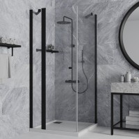 78YO9090 Душевое ограждение 90х90 см Paini Cox, квадратное, распашное, универсальное, черный