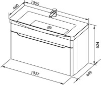 Тумба с раковиной Aquanet София 105