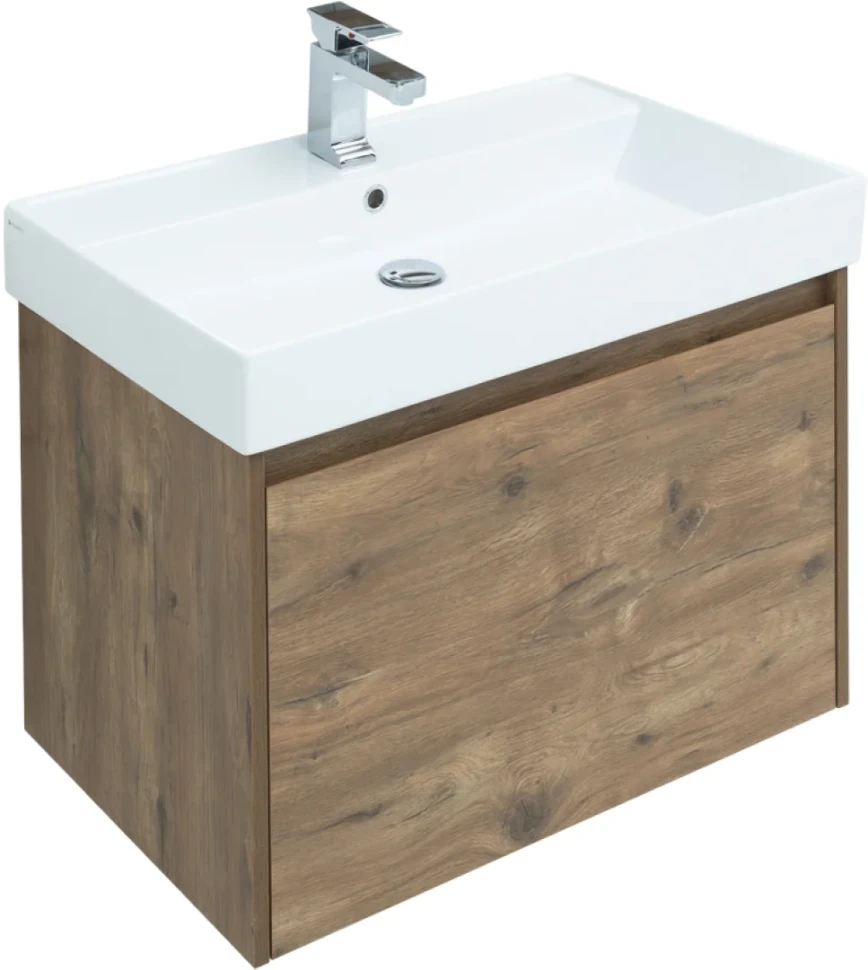 Тумба с раковиной Aquanet Nova Lite 75 дуб рустикальный, 1 ящик