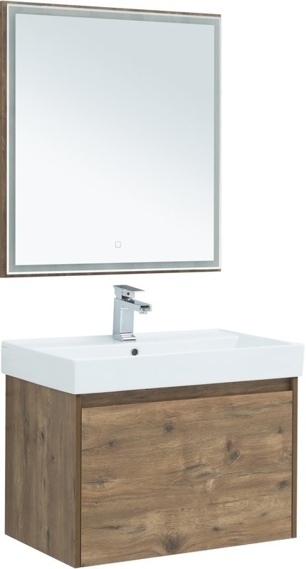Тумба с раковиной Aquanet Nova Lite 75 дуб рустикальный, 1 ящик