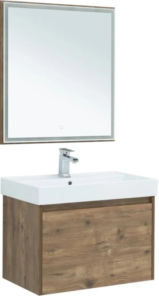 Тумба с раковиной Aquanet Nova Lite 75 дуб рустикальный, 1 ящик