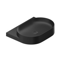 Консоль с раковиной Ravak Yard 60 матовая черная, раковина XJX0D260002 с отверстием под смеситель