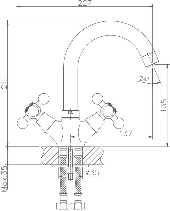 Смеситель для раковины Haiba HB19 HB1219