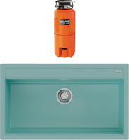 Комплект Мойка Omoikiri Kitagawa 86-LB-AZ azur blue + Измельчитель Nagare slim 500