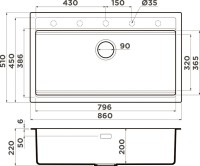 Комплект Мойка Omoikiri Kitagawa 86-LB-AZ azur blue + Измельчитель Nagare slim 500
