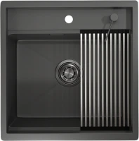 Мойка кухонная Granula Kitchen Space 5051, графит матовый