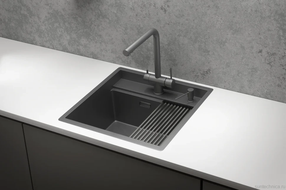 Мойка кухонная Granula Kitchen Space 5051, графит матовый