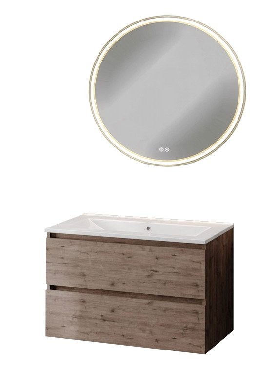 Тумба с раковиной Teymi Laina 80 темный дуб