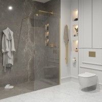 Душевая перегородка Niagara Nova NG-643-11 GOLD 110x195 профиль золото, стекло прозрачное