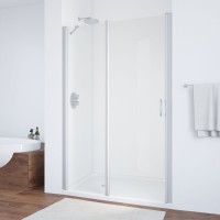 Душевая дверь в нишу Vegas Glass EP-F-1 120 07 01 L профиль матовый хром, стекло прозрачное