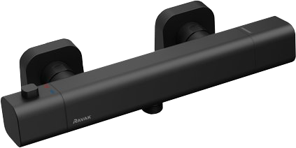 Термостатический смеситель Ravak 10° Free X070154 черный матовый