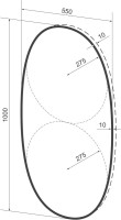 Зеркало Wellsee 7 Rays’ Spectrum 55х100 черное матовое