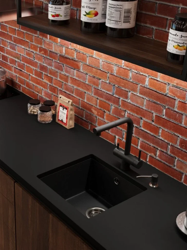 Мойка кухонная Emar Quartz EMQ-1455.P морион