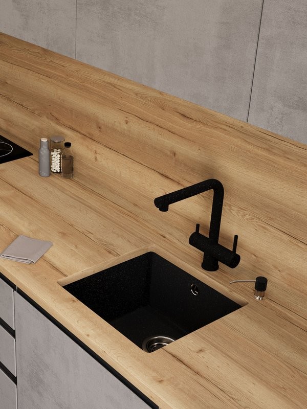 Мойка кухонная Emar Quartz EMQ-1455.P морион