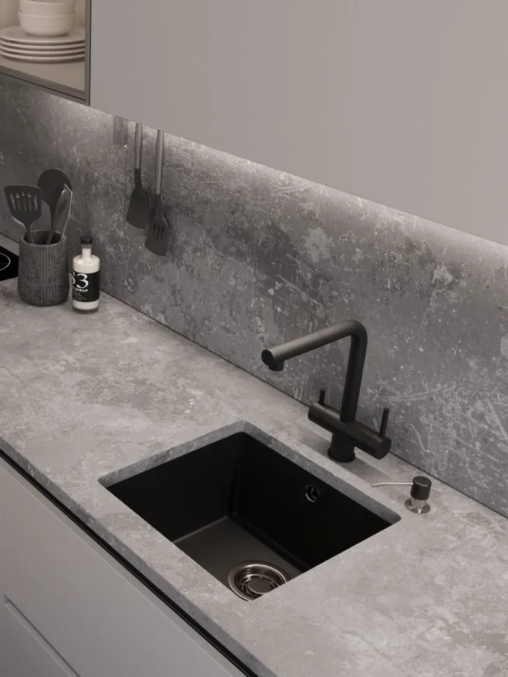 Мойка кухонная Emar Quartz EMQ-1455.P морион