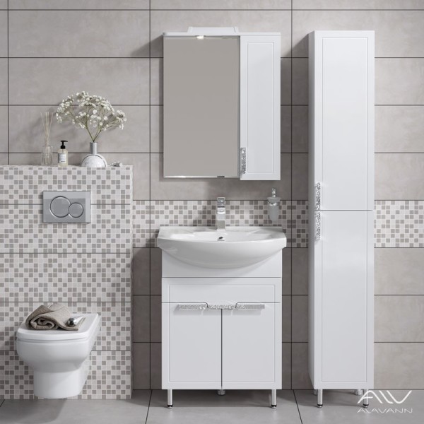 Мебель для ванной комнаты Alavann Vittoria 65 напольная, белая