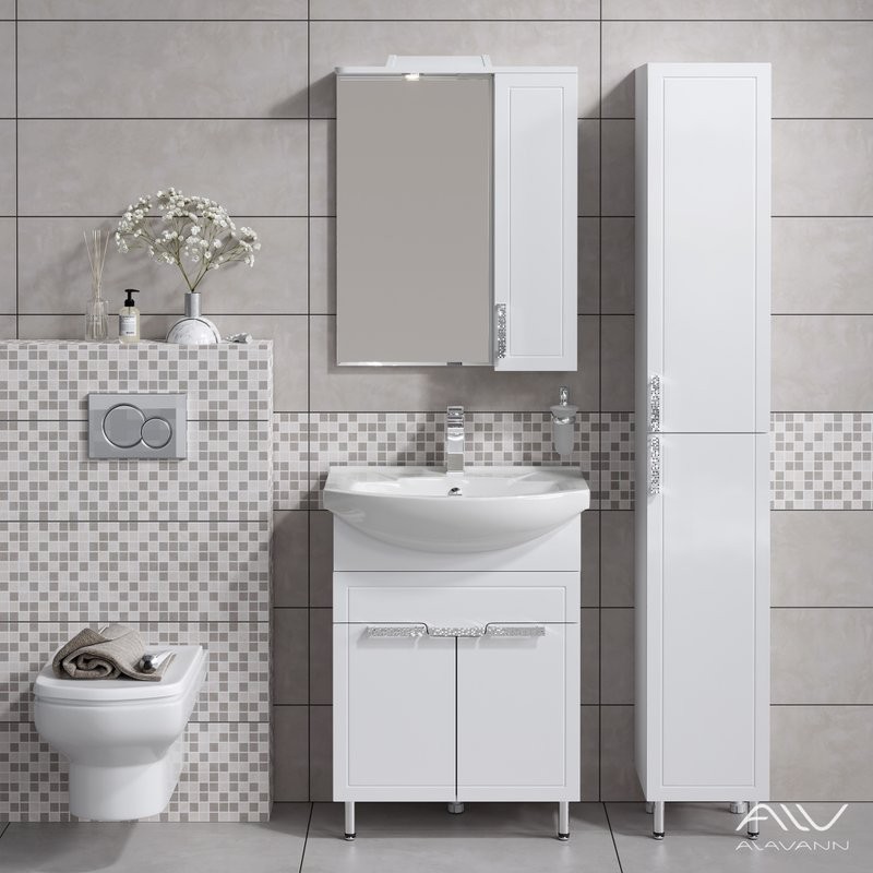 Мебель для ванной комнаты Alavann Vittoria 65 напольная, белая
