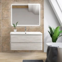 Тумба под раковину BelBagno Albano 100 подвесная, rovere vintage bianco
