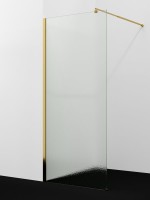 Душевая перегородка Wasserkraft Rur 30W 100 см, профиль глянцевое золото, стекло текстурное