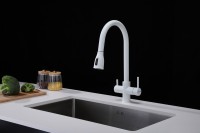 Смеситель для кухни Paulmark Lange 214212-431, белый матовый