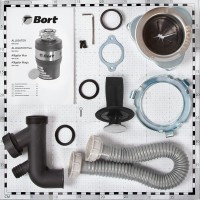 Комплект Мойка Blanco Subline 340/160-U кофе, левая + Измельчитель Bort Alligator Mega