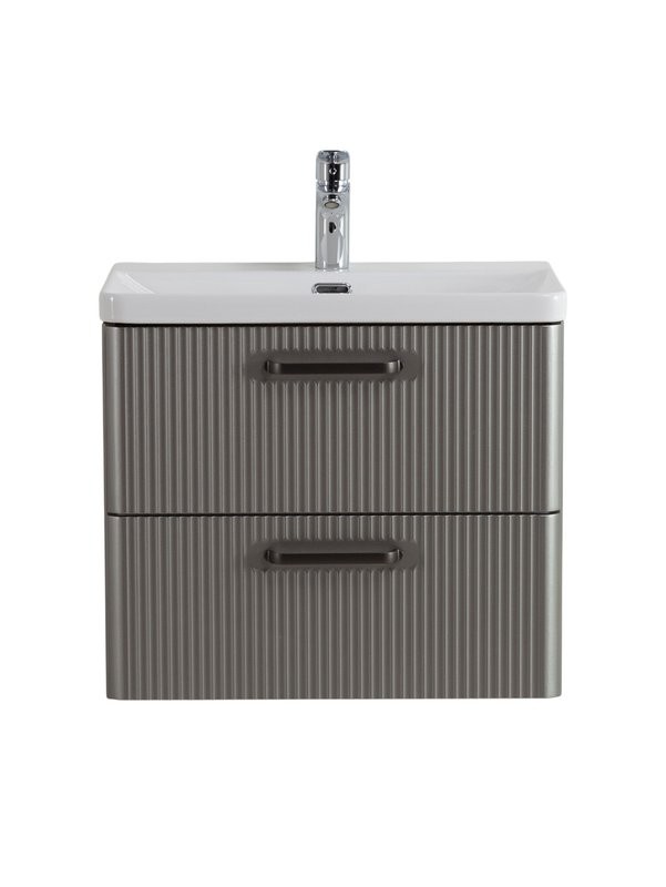 Тумба с раковиной BelBagno Due 60 ручки матовый темный никель, сатин