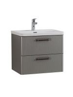 Тумба с раковиной BelBagno Due 60 ручки матовый темный никель, сатин