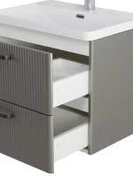 Тумба с раковиной BelBagno Due 60 ручки матовый темный никель, сатин