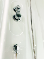 Душевая кабина Royal Bath RB 90BK1-M с высоким поддоном, с сиденьем