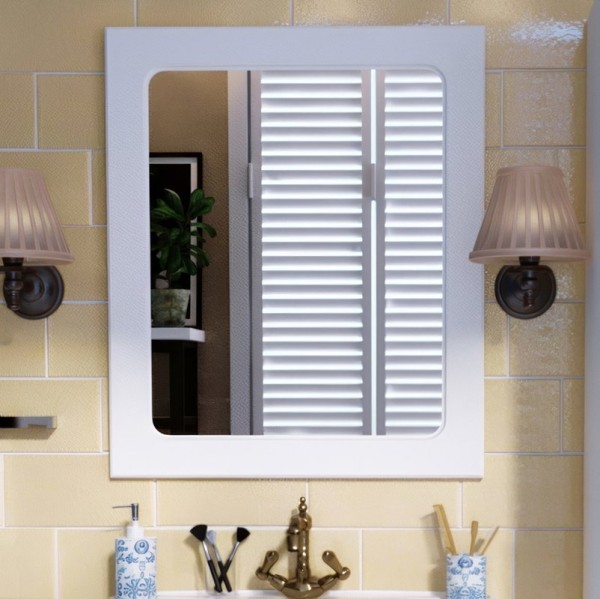 Зеркало 1MarKa Прованс 65 белый глянец