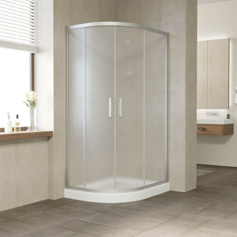 Душевой уголок Vegas Glass ZS-F 100*90 07 10 профиль матовый хром, стекло сатин