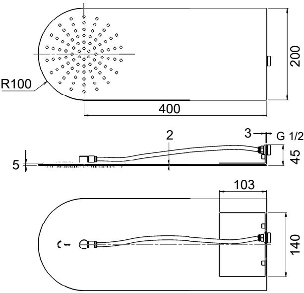 Верхний душ Remer 350UFMX