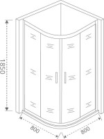 Душевой уголок Good Door Latte R-80-G-WE