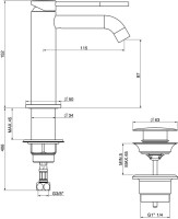 Смеситель для раковины Gattoni Circle Two 9142/91C0 хром