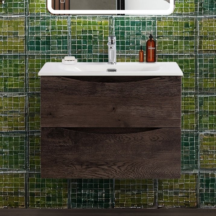 Тумба с раковиной BelBagno Marino-cer-n 70 подвесная, rovere nature grigio