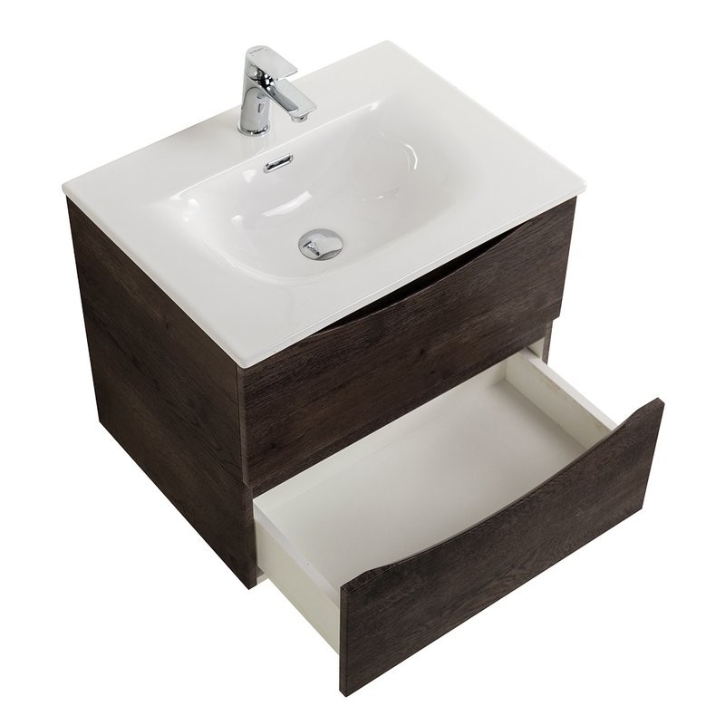 Тумба с раковиной BelBagno Marino-cer-n 70 подвесная, rovere nature grigio