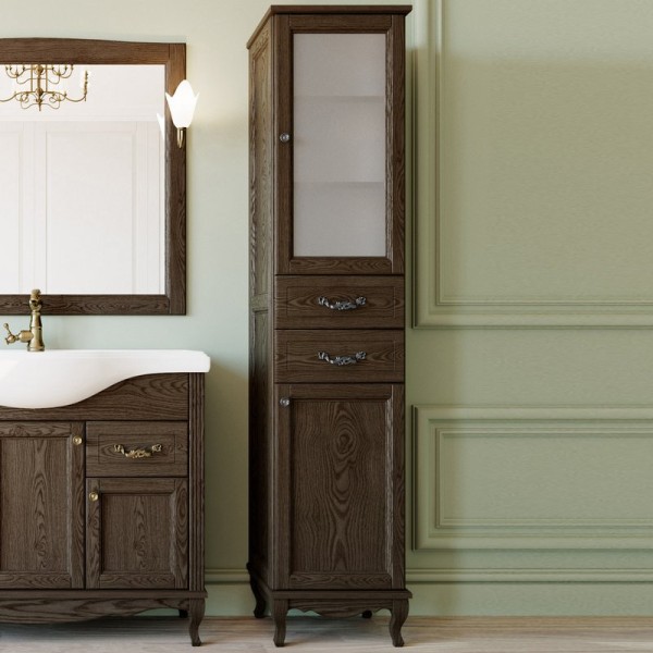 Шкаф пенал для ванной ValenHouse Эллина 40 R кальяри, фурнитура хром