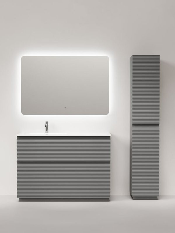 Мебель для ванной комнаты Sancos Folk Floor 120 левая напольная, ergraut soft, раковина CN7020