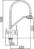 Смеситель для кухни Fashun A4382-7 с гибким изливом, хром, черный