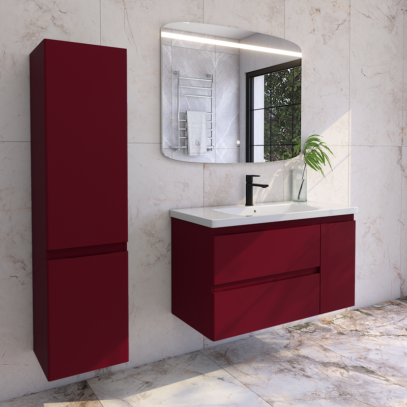 Мебель для ванной комнаты Caprigo Forte 100 R подвесная, бордовая