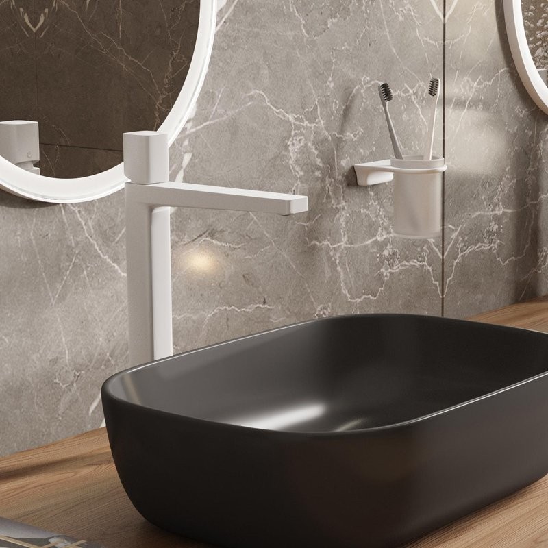 Смеситель для раковины Wasserkraft Saale 9503H белый soft-touch
